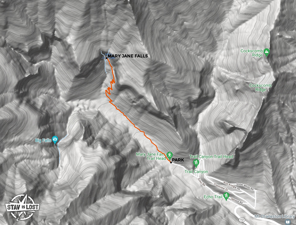 map for Mary Jane Falls by Stav is Lost