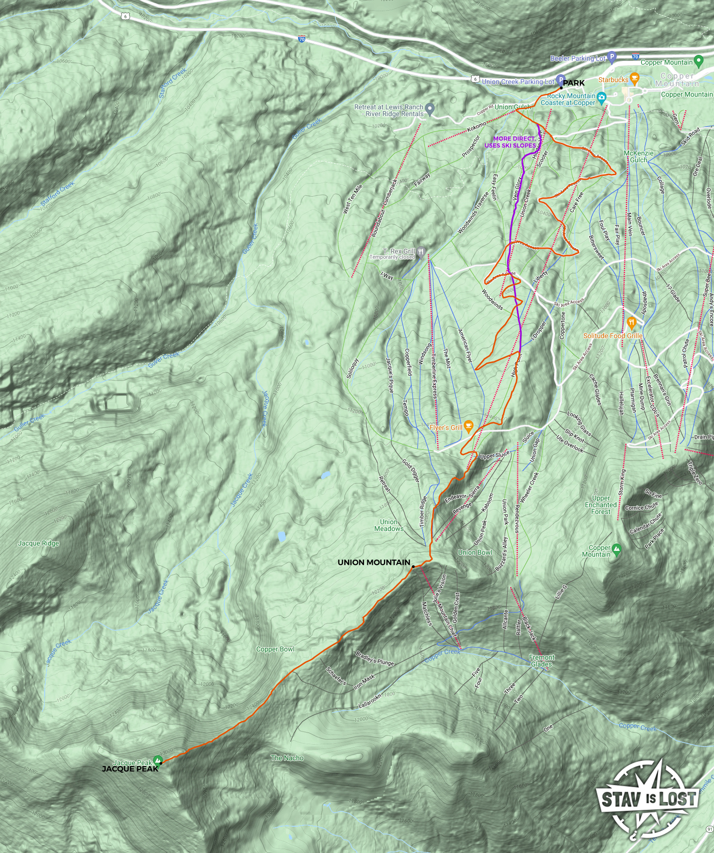 map for Jacque Peak by Stav is Lost