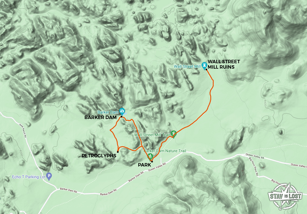 map for Barker Dam and Wall Street Mill by Stav is Lost