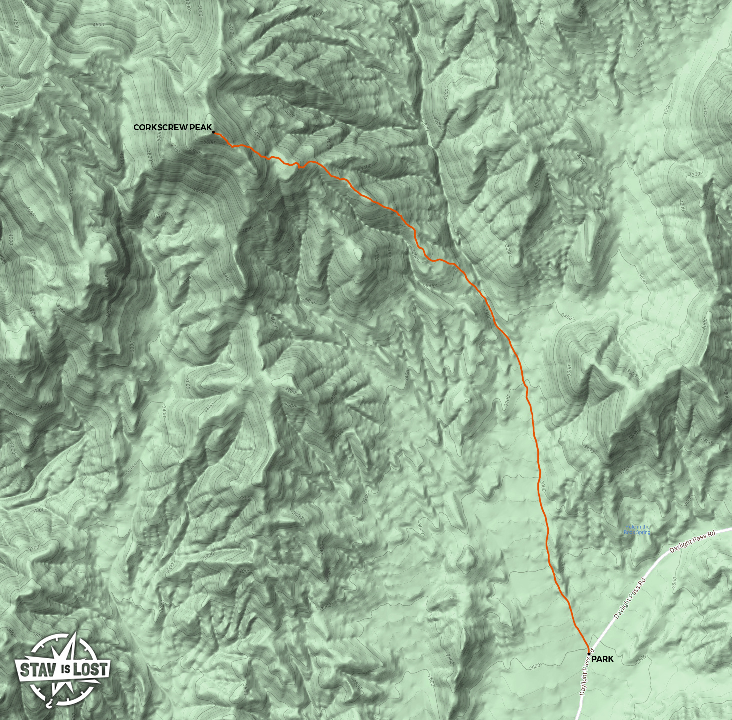 map for Corkscrew Peak by Stav is Lost