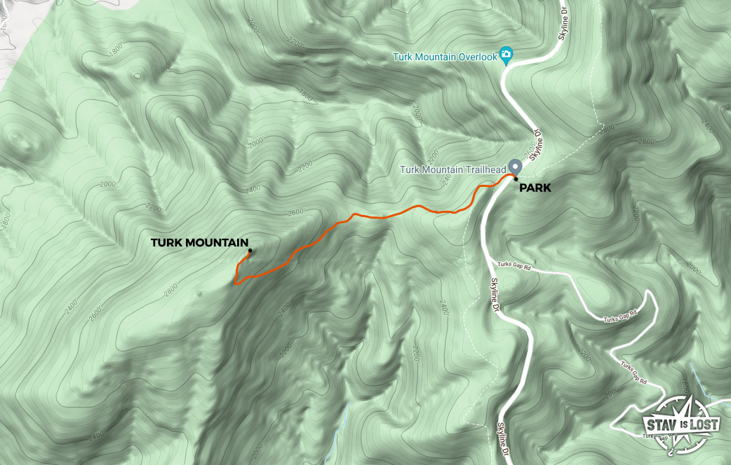 map for Turk Mountain by Stav is Lost