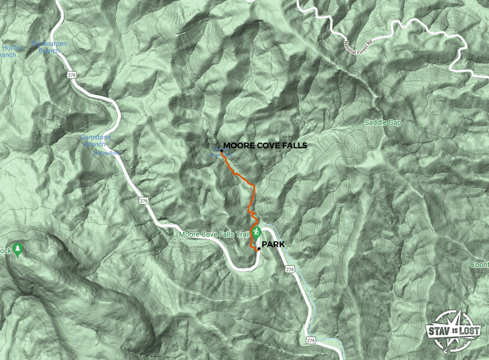 map for Moore Cove Falls by Stav is Lost