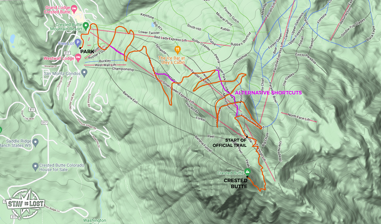map for Crested Butte by Stav is Lost