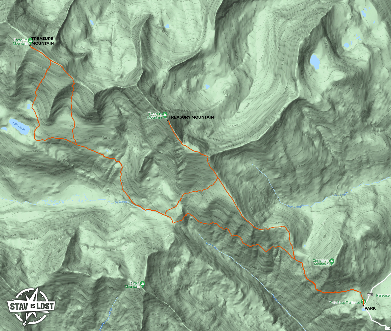 map for Treasury Mountain and Treasure Mountain by Stav is Lost