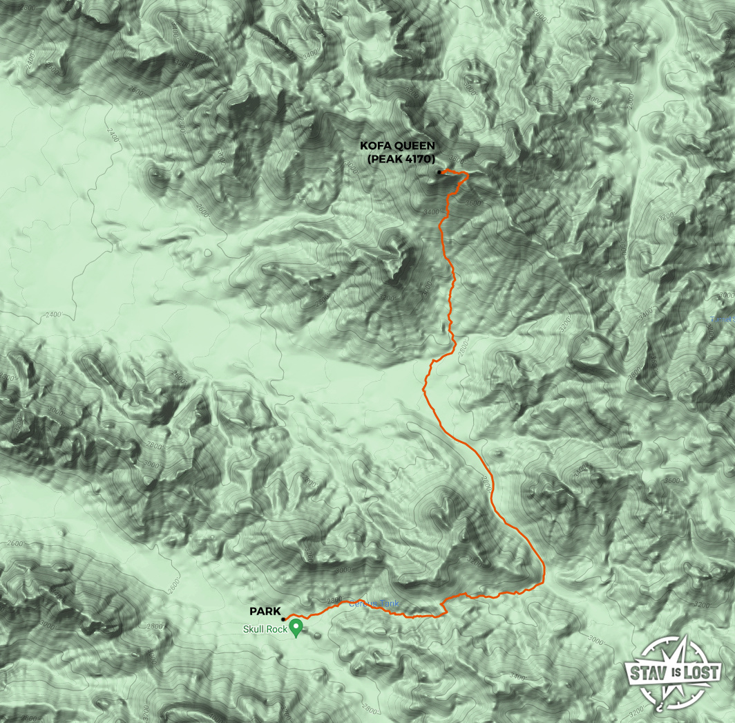 map for Kofa Queen (Peak 4170) by Stav is Lost