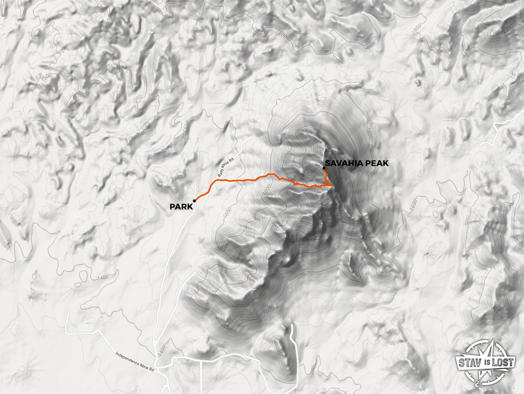 map for Savahia Peak by Stav is Lost
