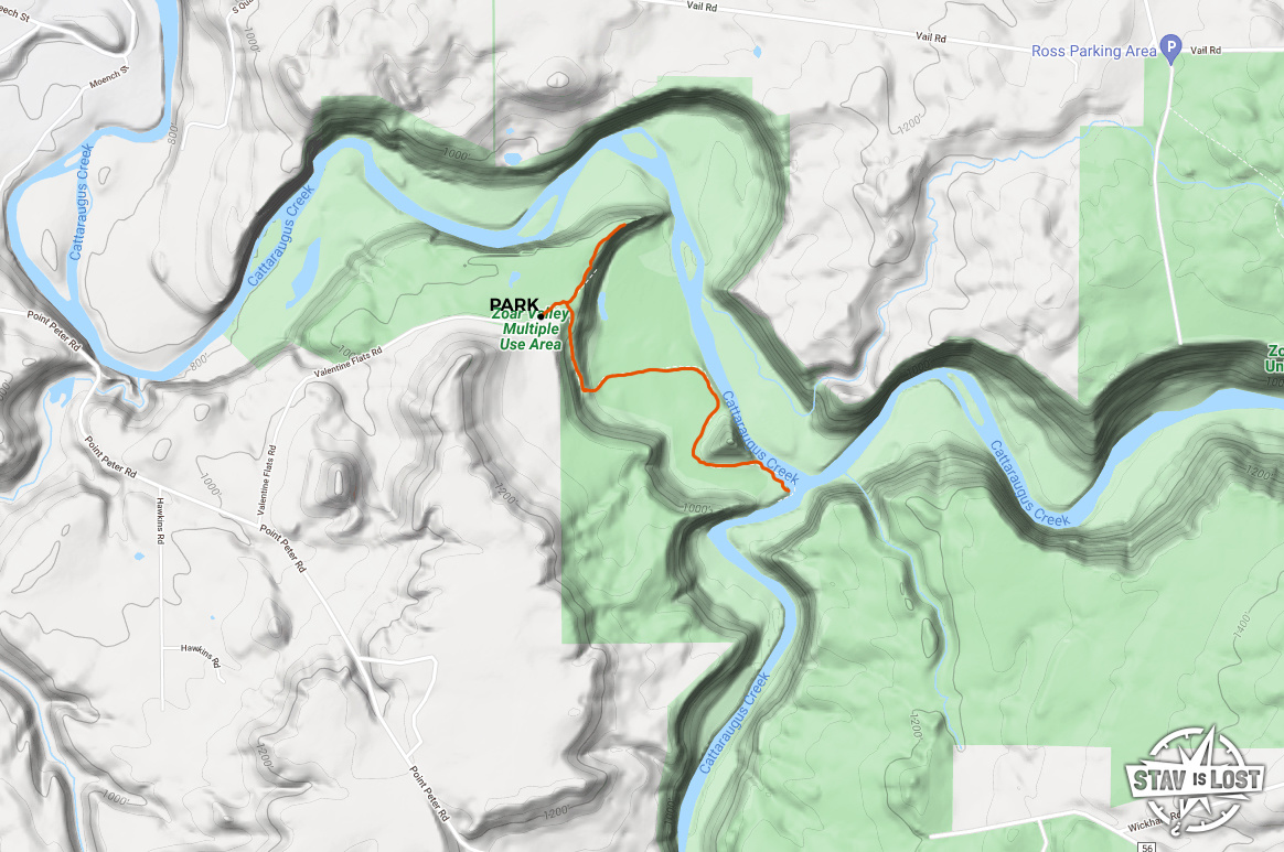 map for Valentine Flats Trail by Stav is Lost