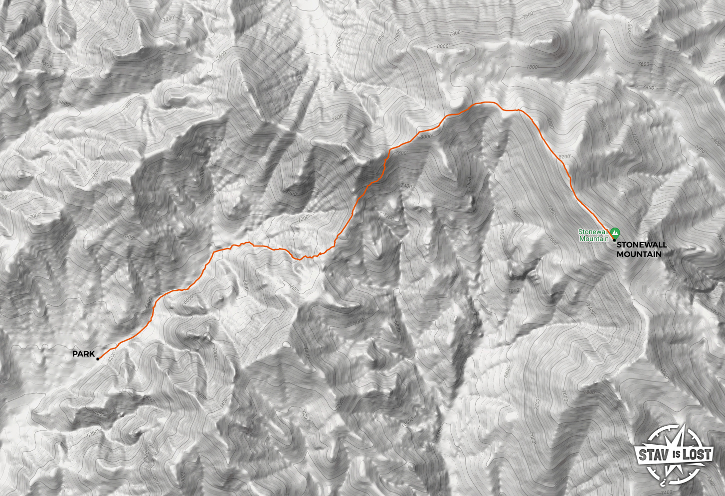 map for Stonewall Mountain by Stav is Lost