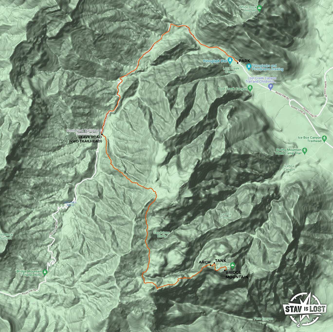 map for Bridge Mountain by Stav is Lost