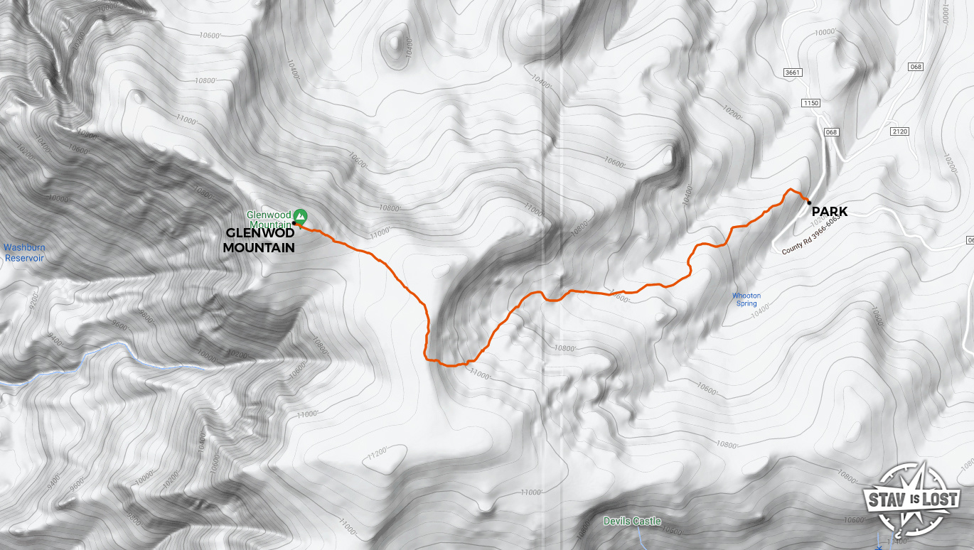 map for Glenwood Mountain by Stav is Lost