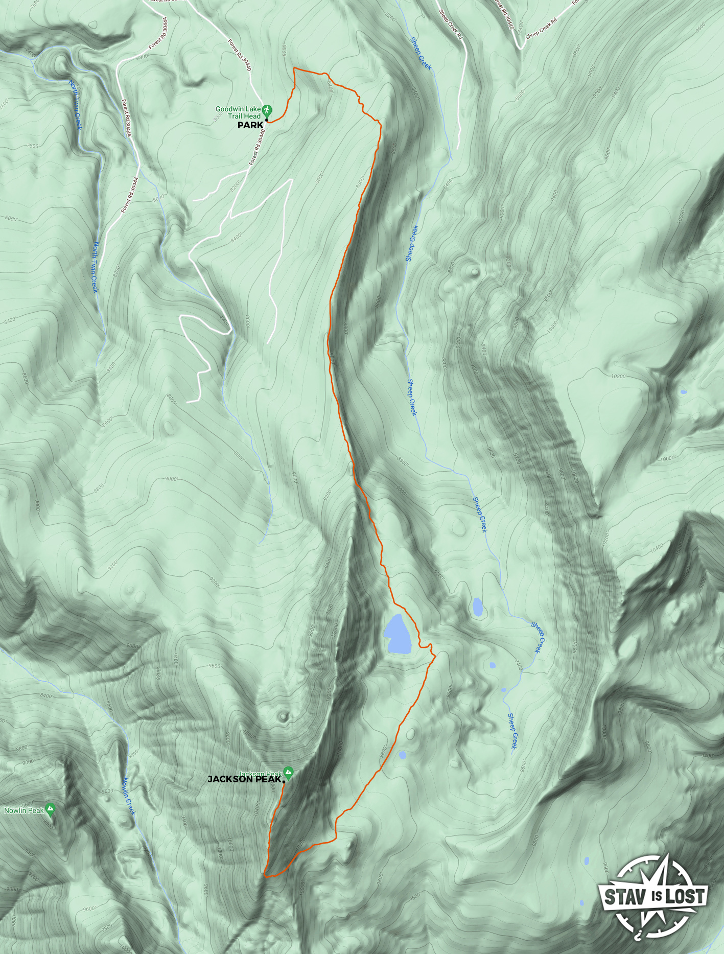 map for Jackson Peak by Stav is Lost
