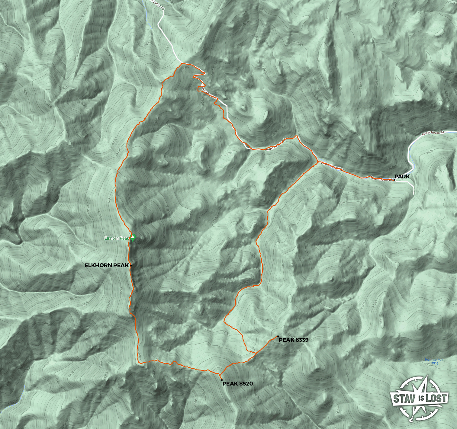 map for Elkhorn Peak Loop by Stav is Lost