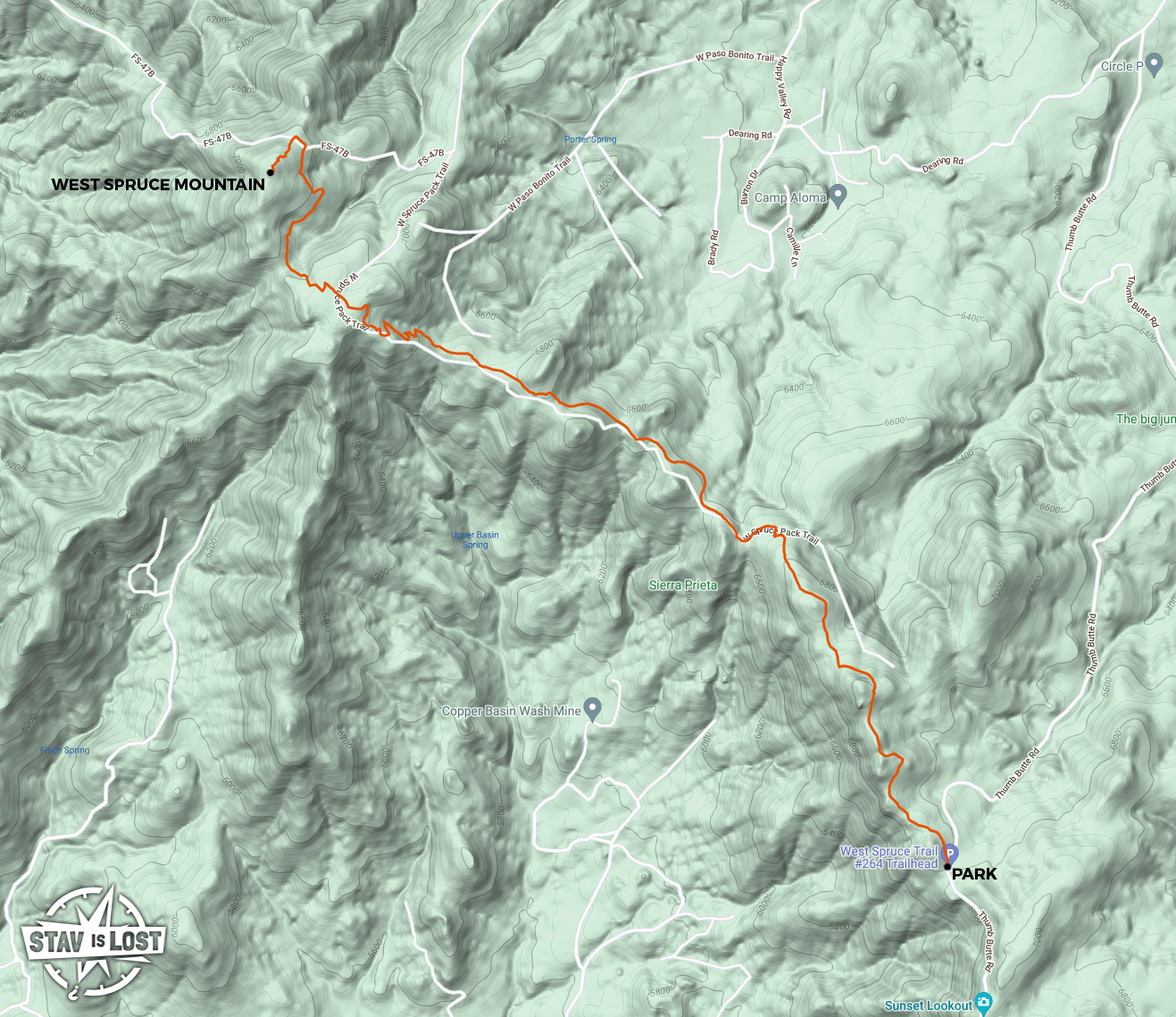 map for West Spruce Mountain by Stav is Lost