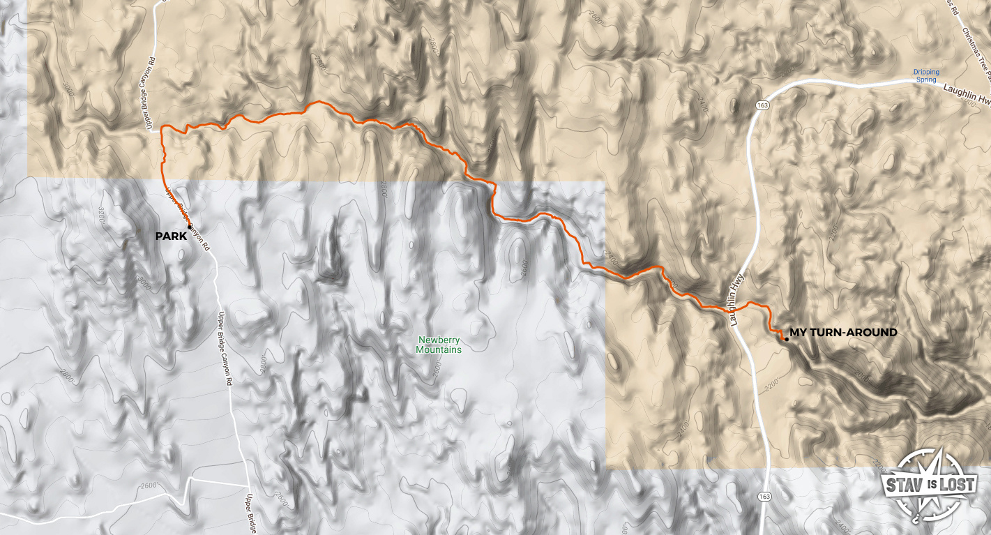 map for Bridge Canyon by Stav is Lost