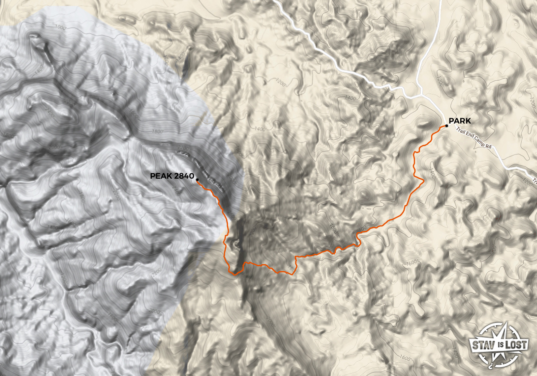 map for Peak 2840 by Stav is Lost