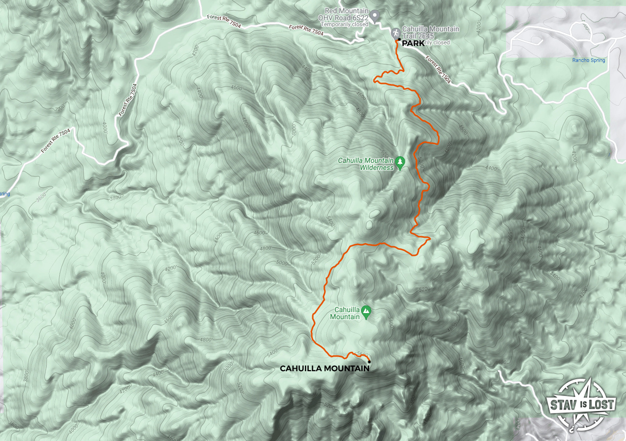 map for Cahuilla Mountain by Stav is Lost