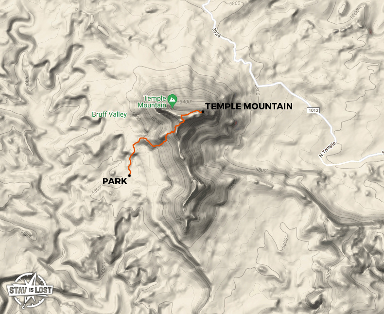 map for Temple Mountain by Stav is Lost