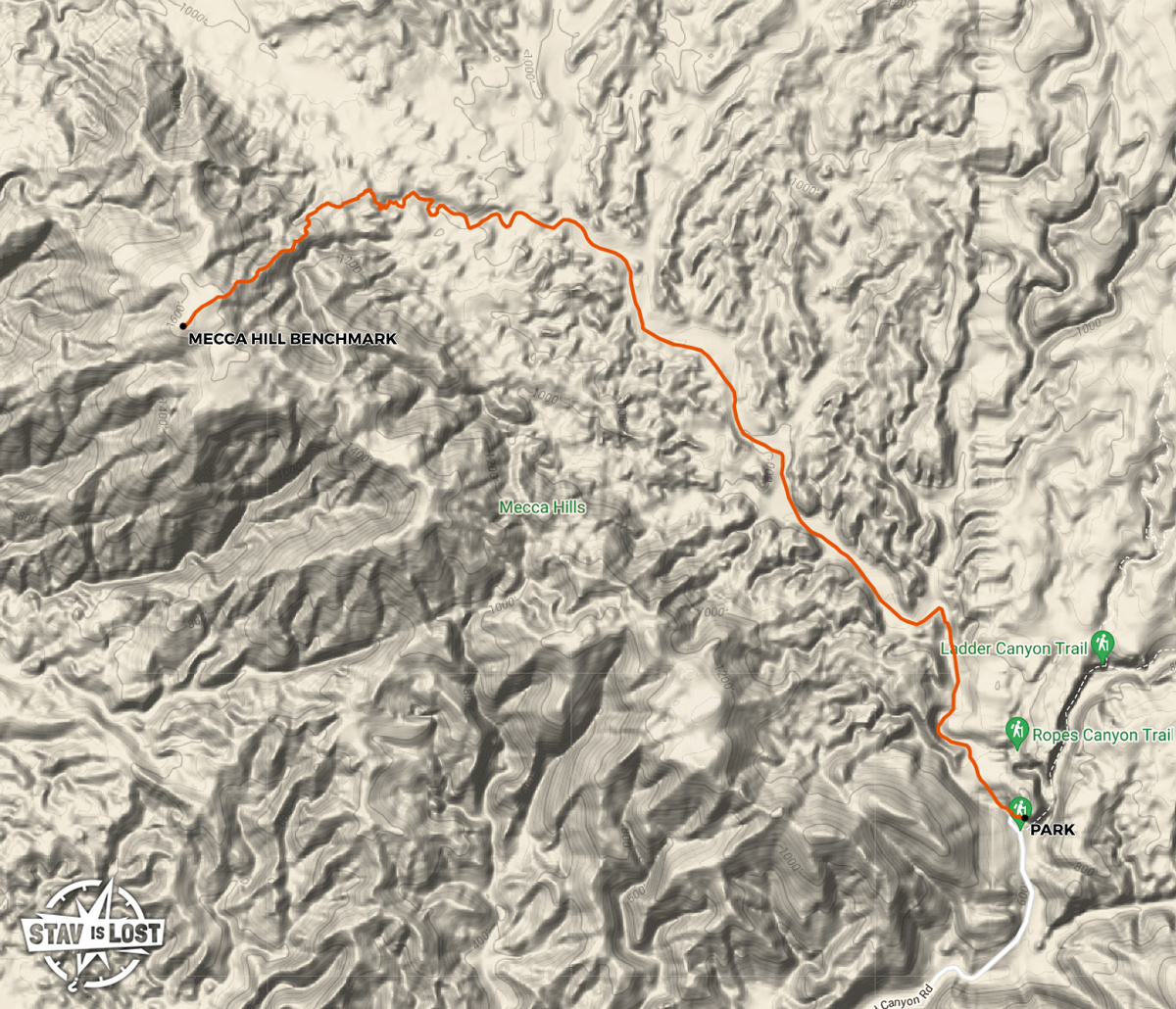 map for Mecca Hill Benchmark by Stav is Lost
