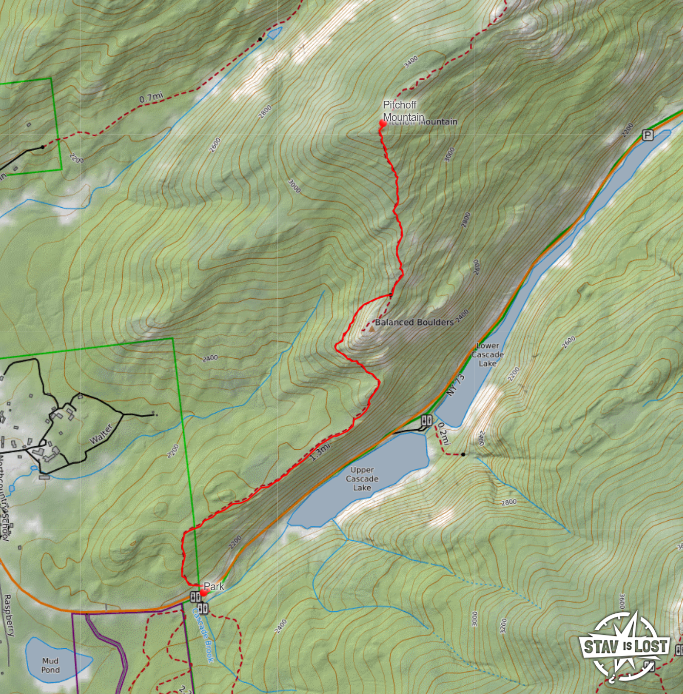 map for Pitchoff Mountain by Stav is Lost