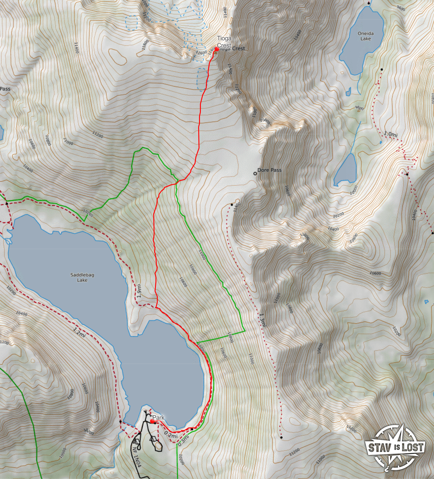 map for Tioga Crest by Stav is Lost