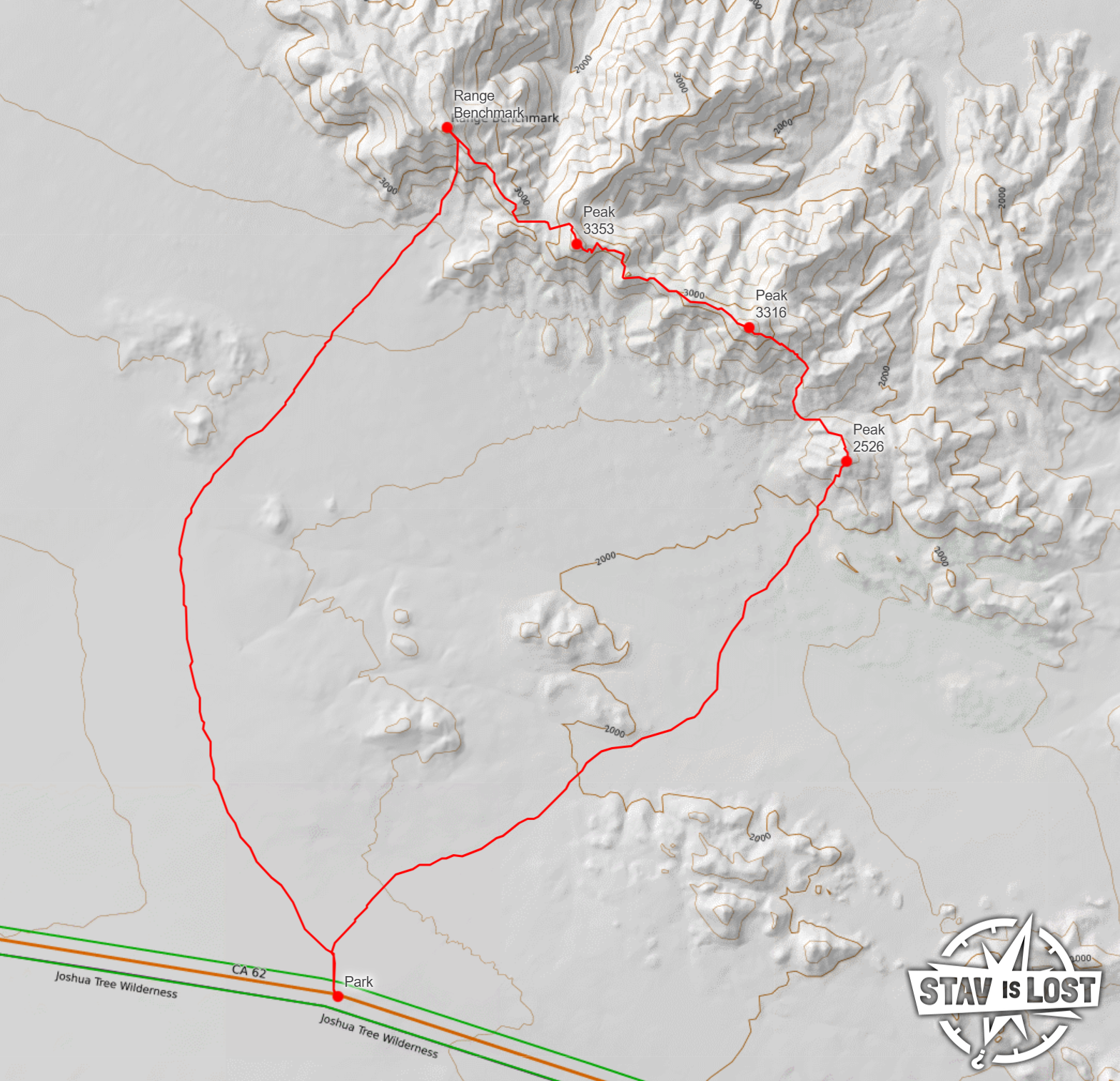 map for Range Benchmark and Calumet Mountains by Stav is Lost
